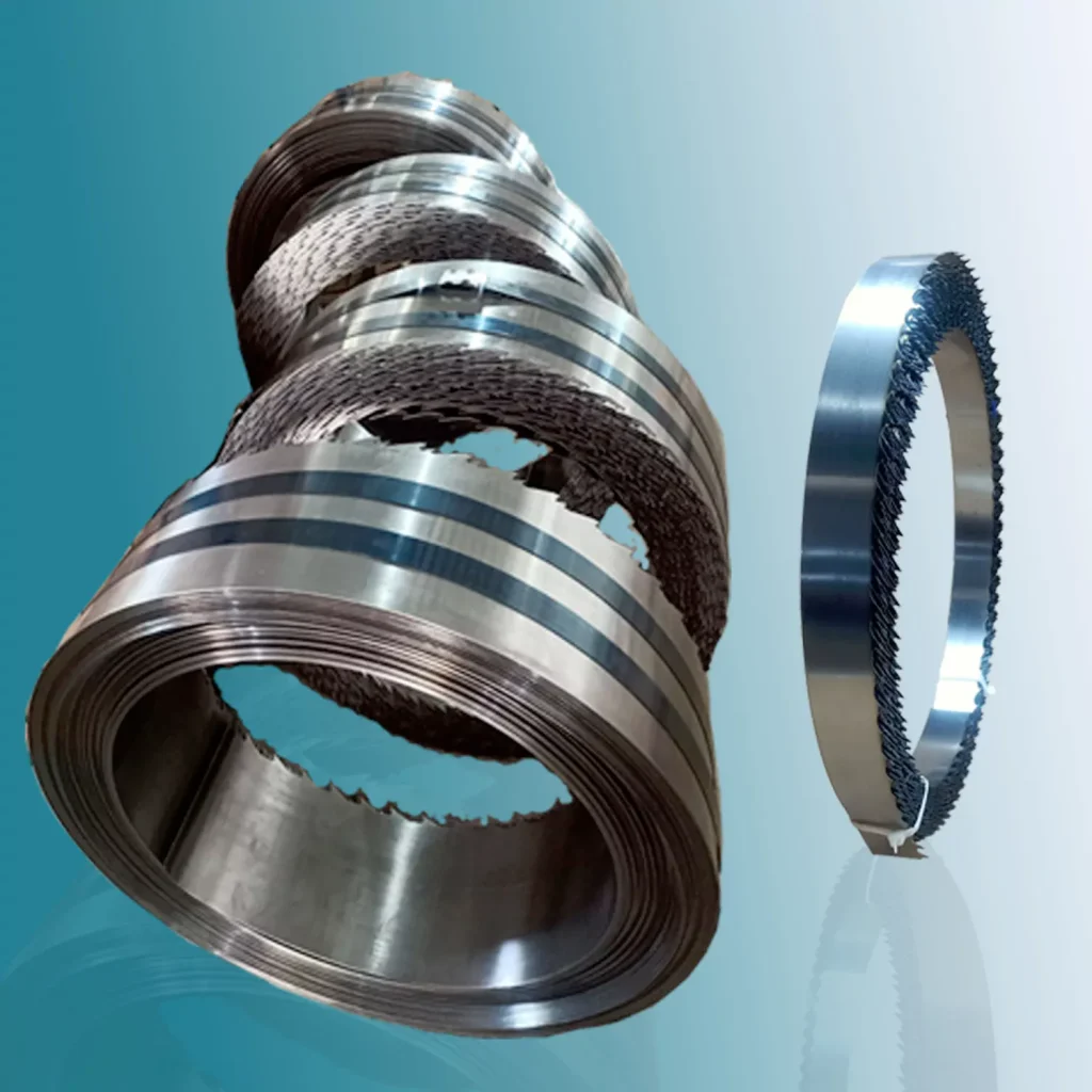 Steel band for band saw Saw blade made of heat treatment steel strip